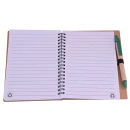 Recycle Notebook & Pen Green Open